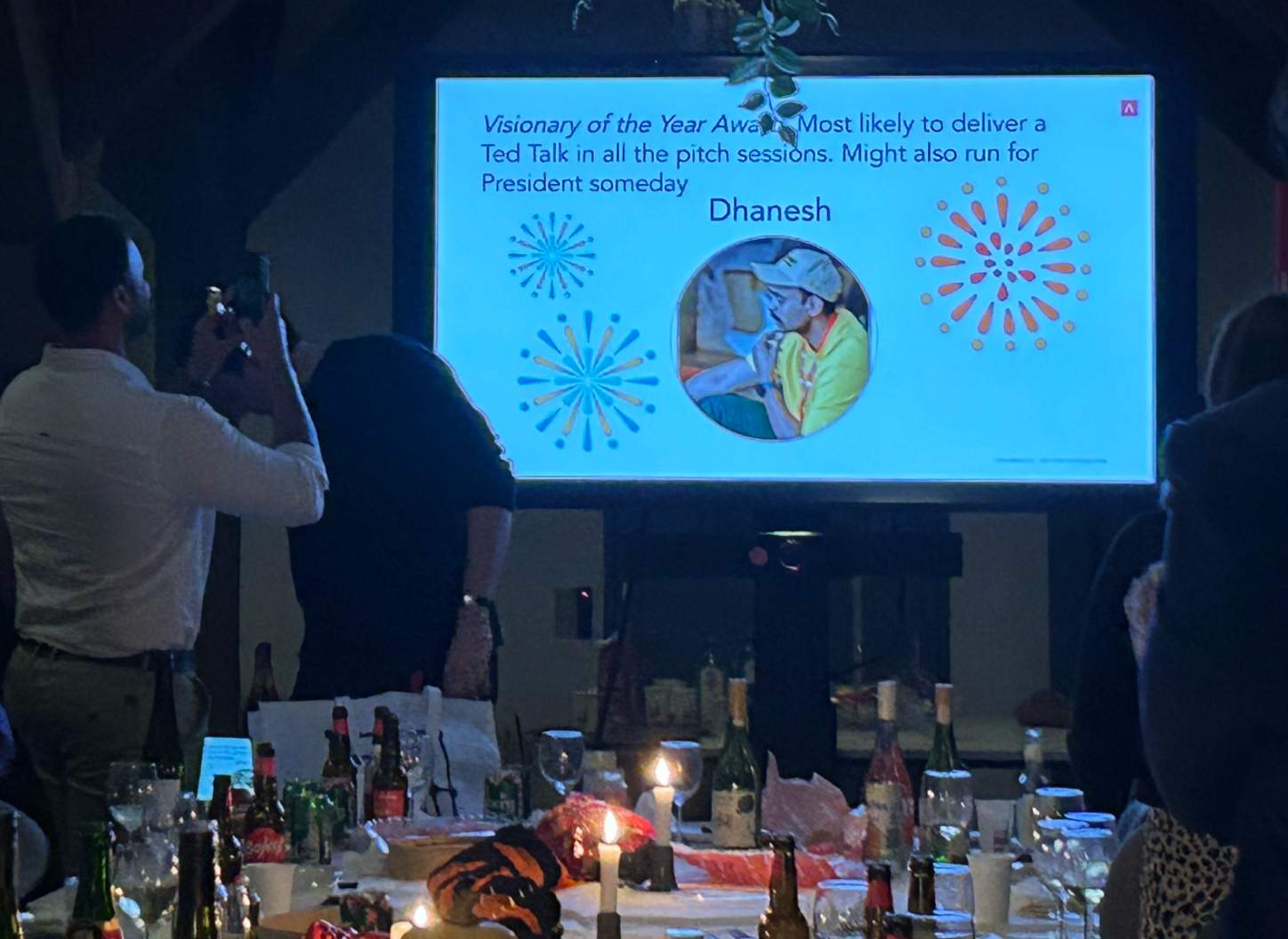Dhanesh receiving Visionary of the Year Award at Antler